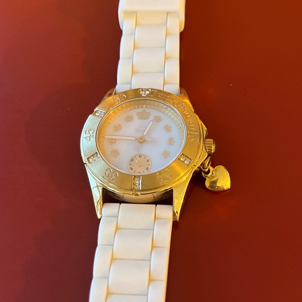 Juicy Couture White and Gold Charm Sport Watch